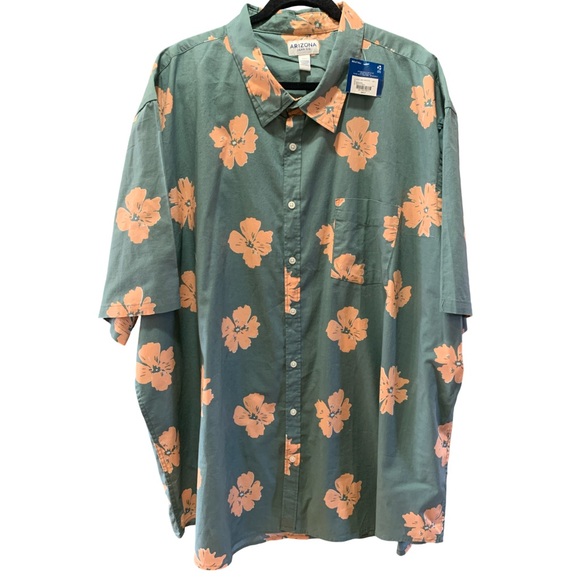 Arizona Jean Company Other - Arizona Jean Company Teal  Peach Floral Men's Shirt new with tags beach cruise